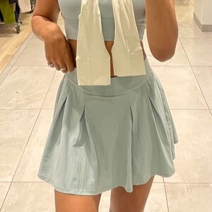 Lululemon Tennis Time Pace Rival Varsity High Rise Skirt 15" Almost Light Blue 6